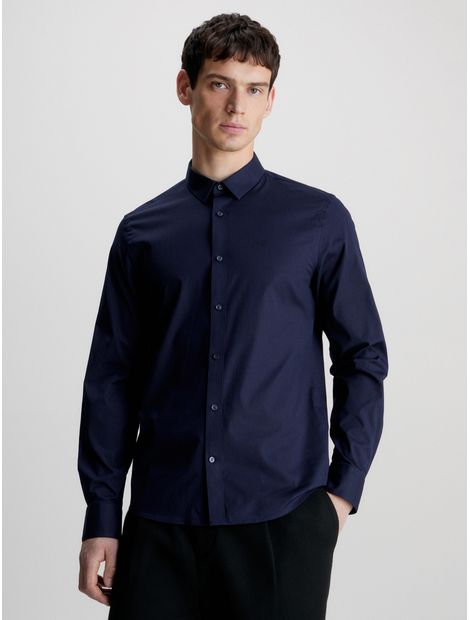 Camisa-slim-de-popelin-elastico
