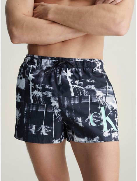 Traje-de-baño-corto-con-cordon---CK-Monogram
