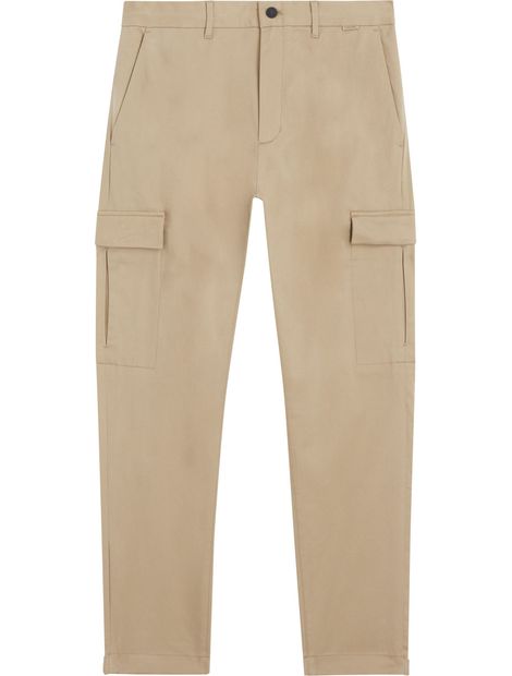 Pantalones-cargo-tapered-de-sarga