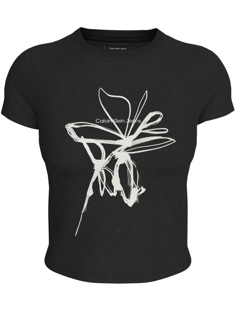 Camiseta-slim-con-illustration-floral
