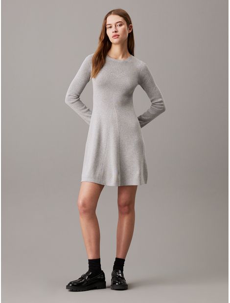Vestido-de-punto-acampanado-de-canale-de-algodon