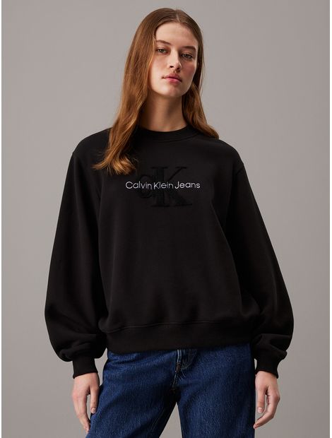 Sudadera-holgada-de-chenilla-con-monograma